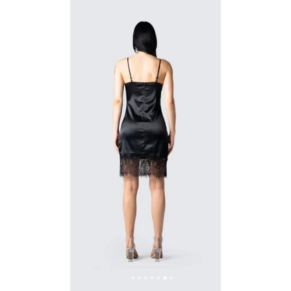 Black Lace Slip Dress by Finesse, Medium, Evening Cocktail, weighted